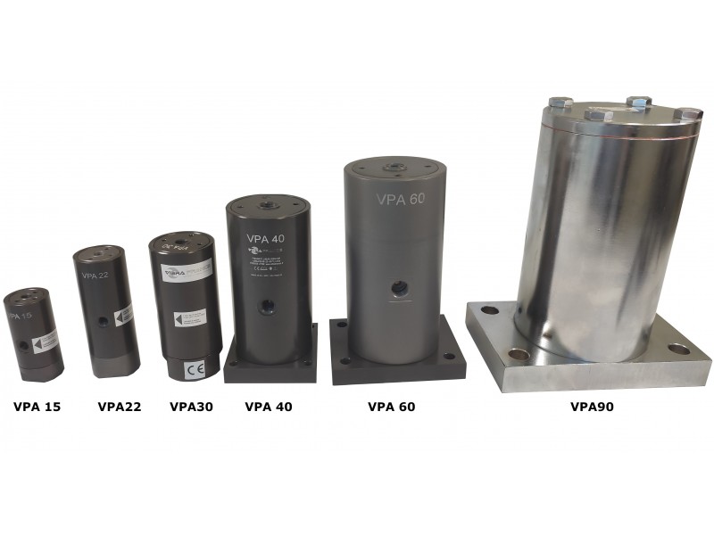Vibrateur pneumatique à piston silencieux série VPA - Vibra France - Vibrateur pneumatique série VPA (Piston Silencieux)